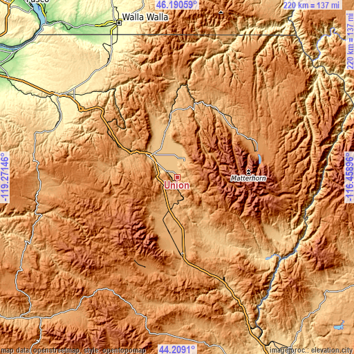 Topographic map of Union