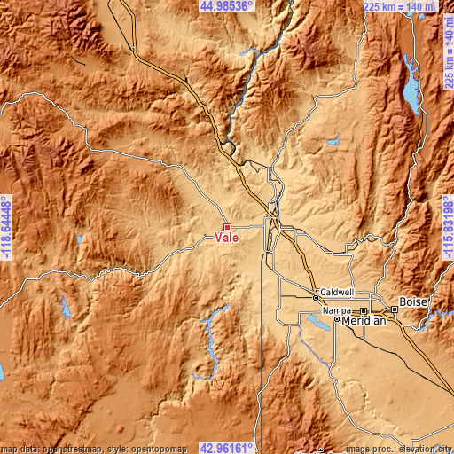 Topographic map of Vale