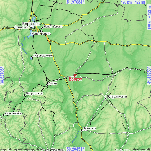 Topographic map of Bobrov