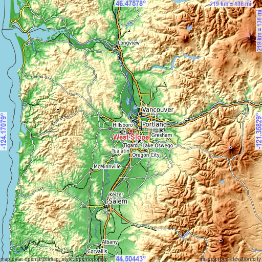 Topographic map of West Slope