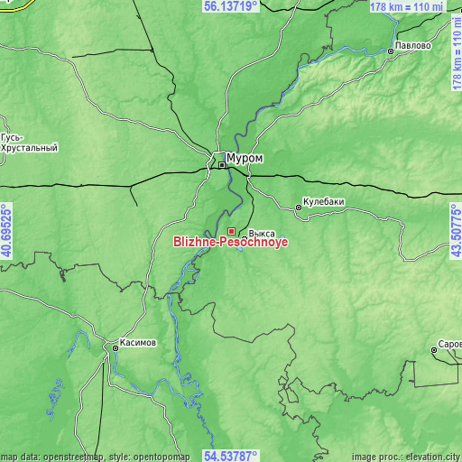 Topographic map of Blizhne-Pesochnoye