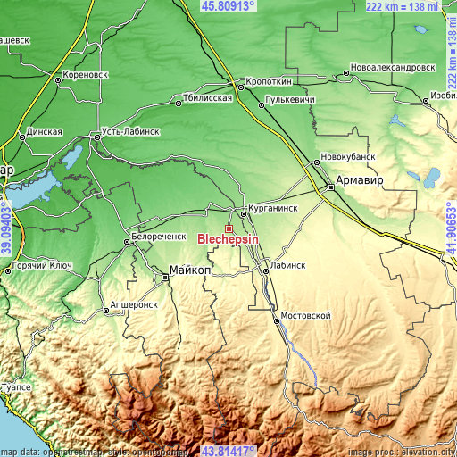 Topographic map of Blechepsin