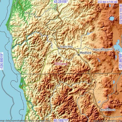 Topographic map of Williams