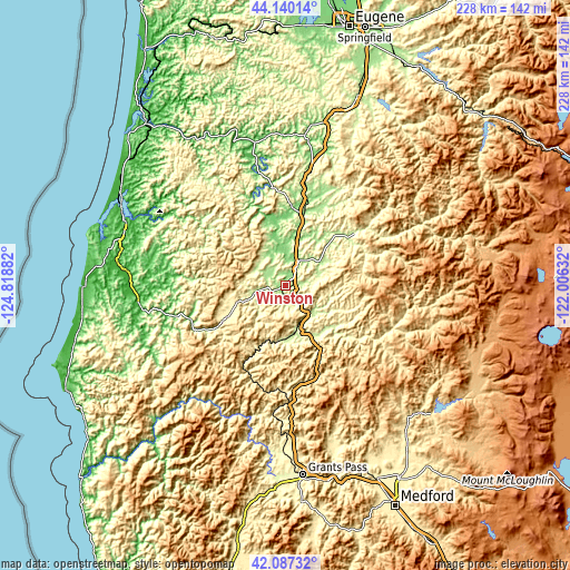 Topographic map of Winston