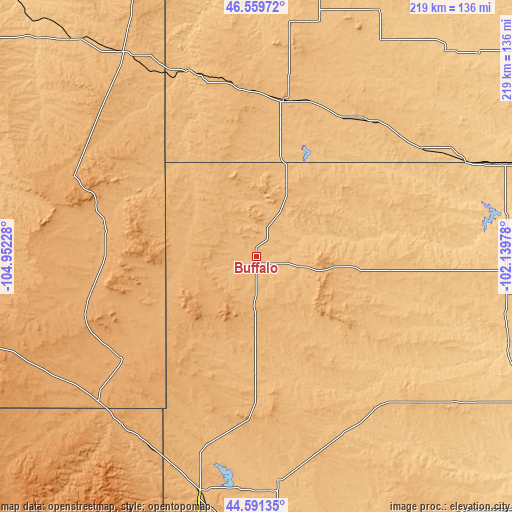 Topographic map of Buffalo