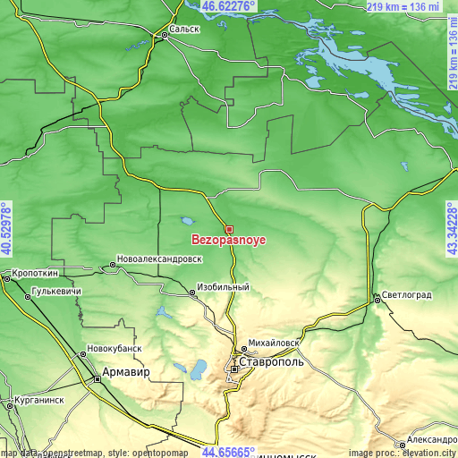 Topographic map of Bezopasnoye