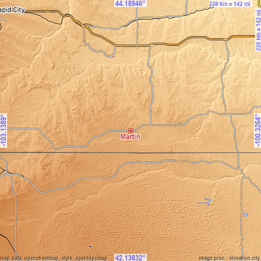 Topographic map of Martin