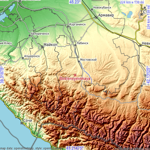 Topographic map of Besleneyevskaya