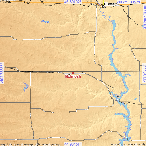 Topographic map of McIntosh