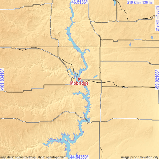 Topographic map of Mobridge