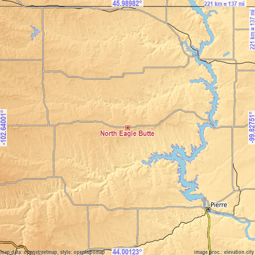 Topographic map of North Eagle Butte