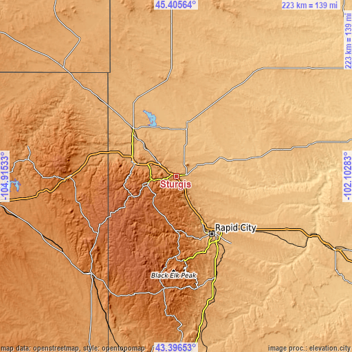 Topographic map of Sturgis