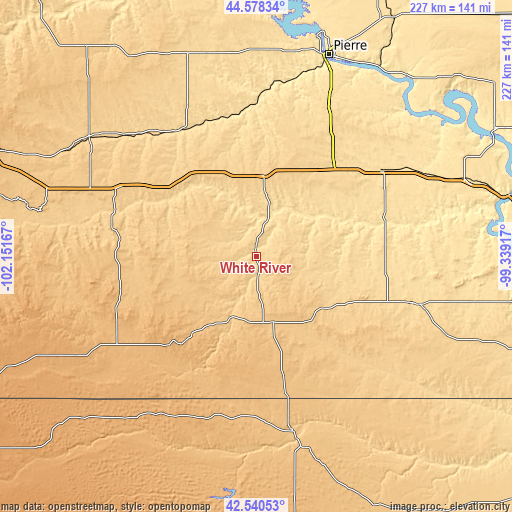 Topographic map of White River