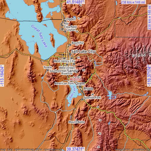 Topographic map of Alpine