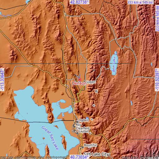 Topographic map of Benson