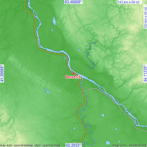 Topographic map of Berëznik