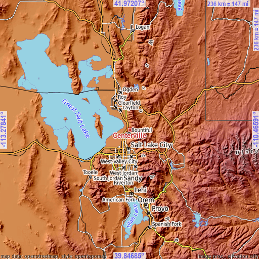 Topographic map of Centerville