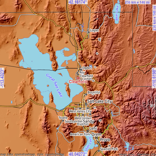 Topographic map of Clearfield