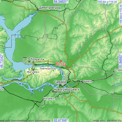 Topographic map of Berëza