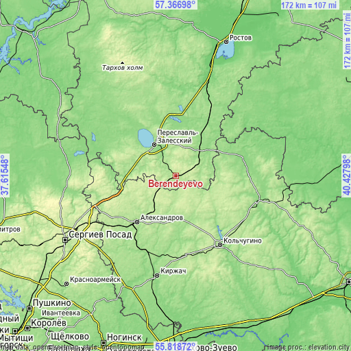 Topographic map of Berendeyevo