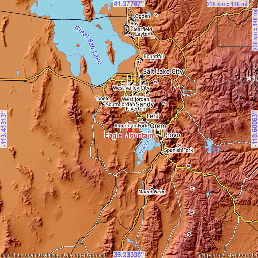 Topographic map of Eagle Mountain