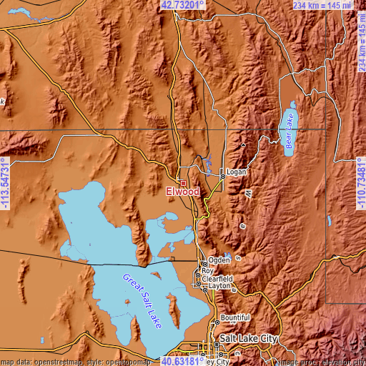 Topographic map of Elwood