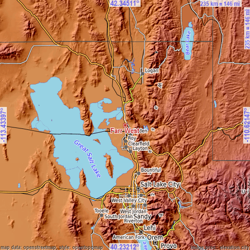 Topographic map of Farr West