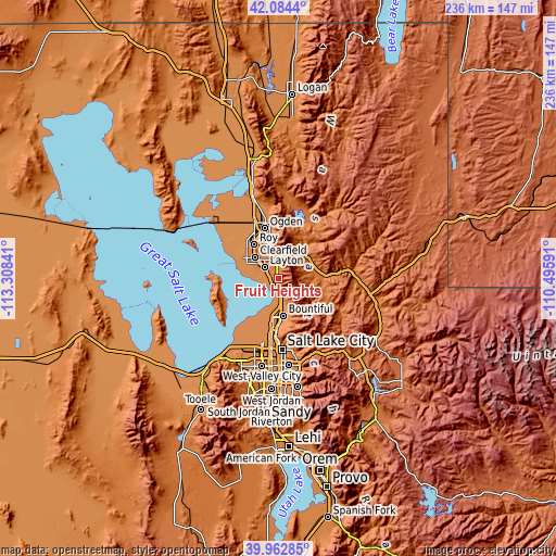 Topographic map of Fruit Heights