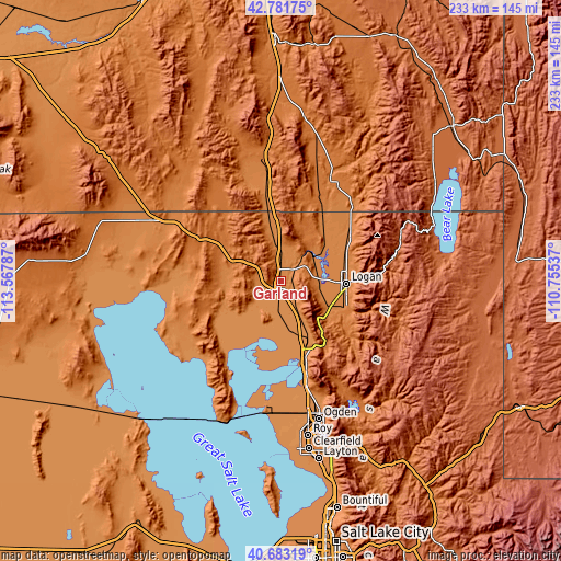 Topographic map of Garland