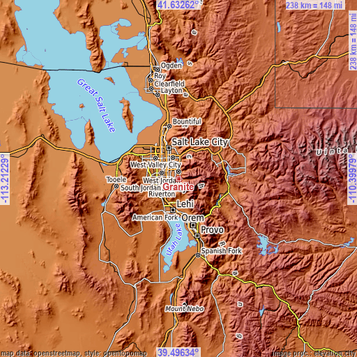 Topographic map of Granite