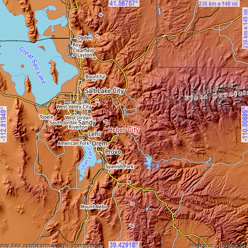 Topographic map of Heber City