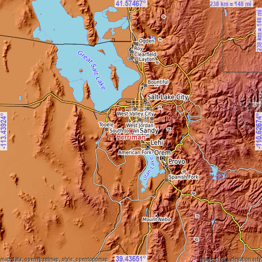 Topographic map of Herriman