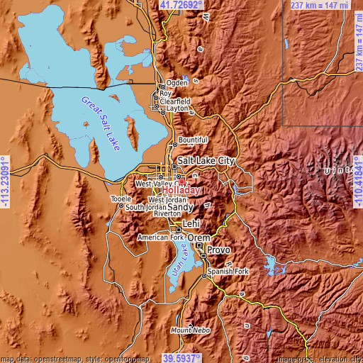 Topographic map of Holladay