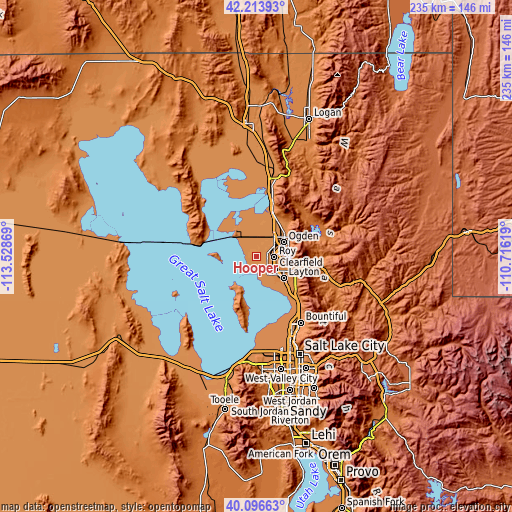 Topographic map of Hooper