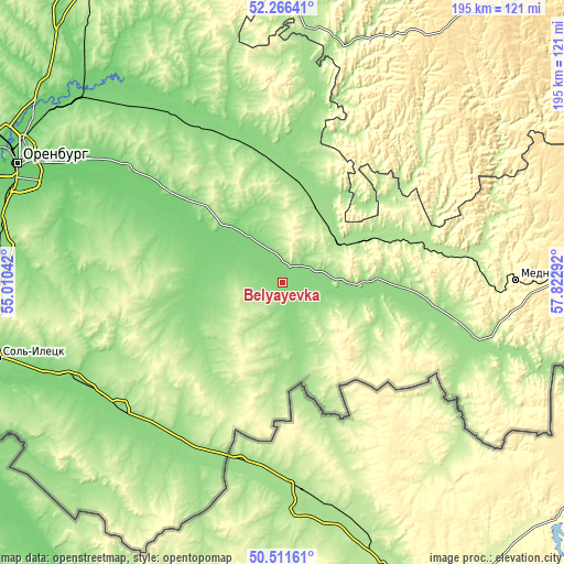 Topographic map of Belyayevka