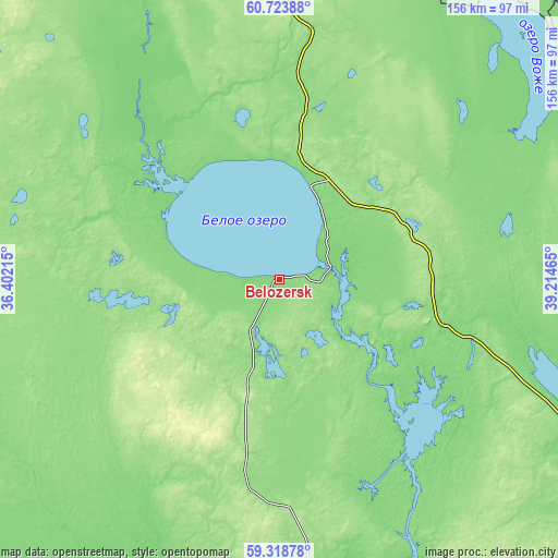 Topographic map of Belozërsk