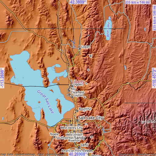 Topographic map of Liberty