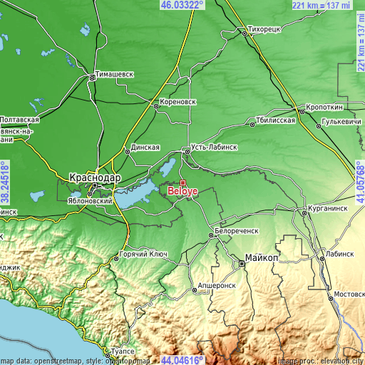 Topographic map of Beloye