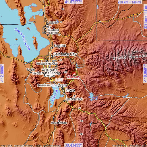 Topographic map of Midway