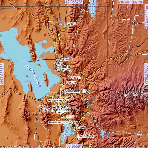 Topographic map of Morgan