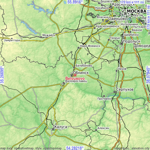 Topographic map of Belousovo