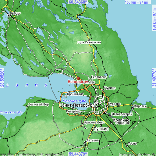 Topographic map of Beloostrov