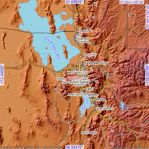 Topographic map of Oquirrh