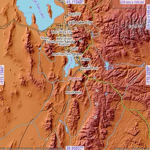 Topographic map of Payson