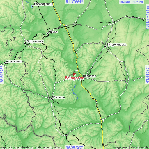 Topographic map of Belogor’ye