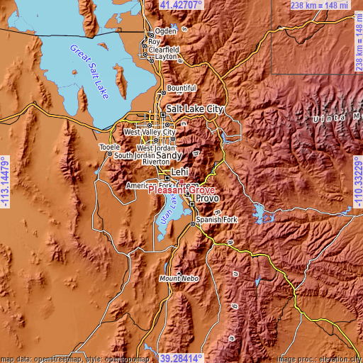 Topographic map of Pleasant Grove