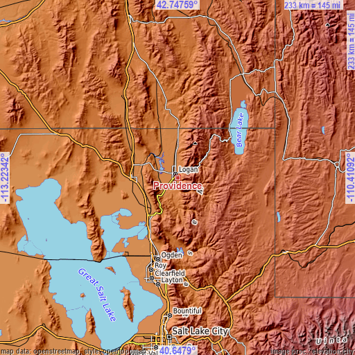 Topographic map of Providence