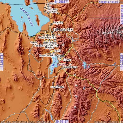 Topographic map of Provo
