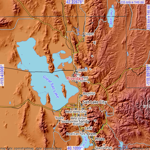 Topographic map of Riverdale