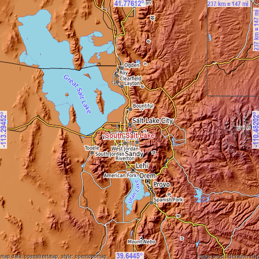 Topographic map of South Salt Lake